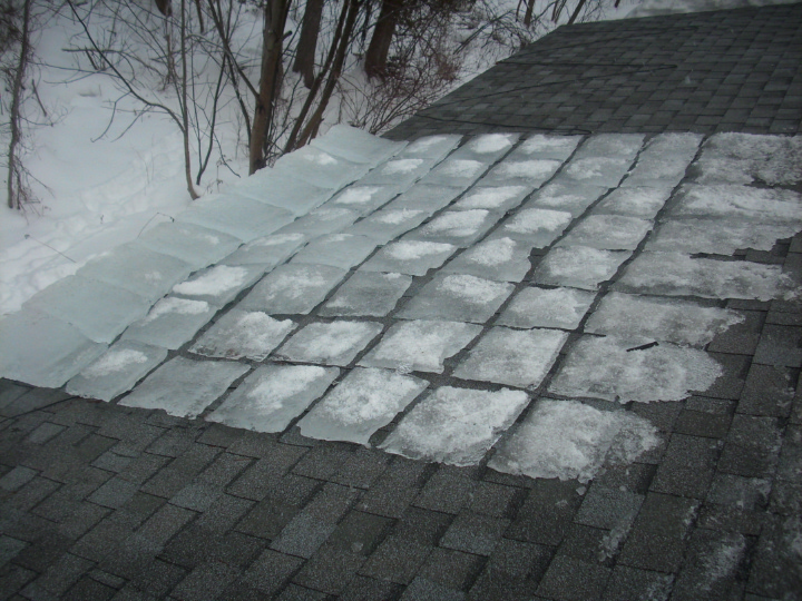 ice dam removal - before